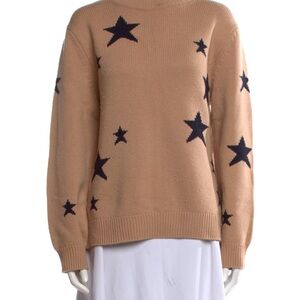 Chinti & Parker Tan Cashmere Sweater with Star Pattern